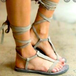 Free people lace up gladiator sandals size 8